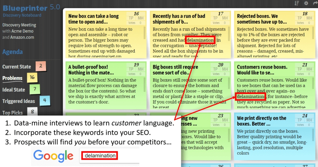 Data-mine your customer interviews for better SEO during B2B product launch