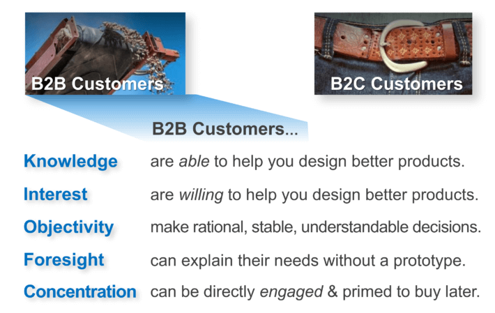 B2B customers give you 5 advantages for better insight and engagement.