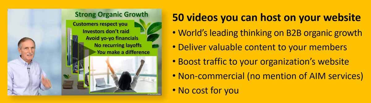 50 Videos on B2B Organic Growth you can host on your website at no cost