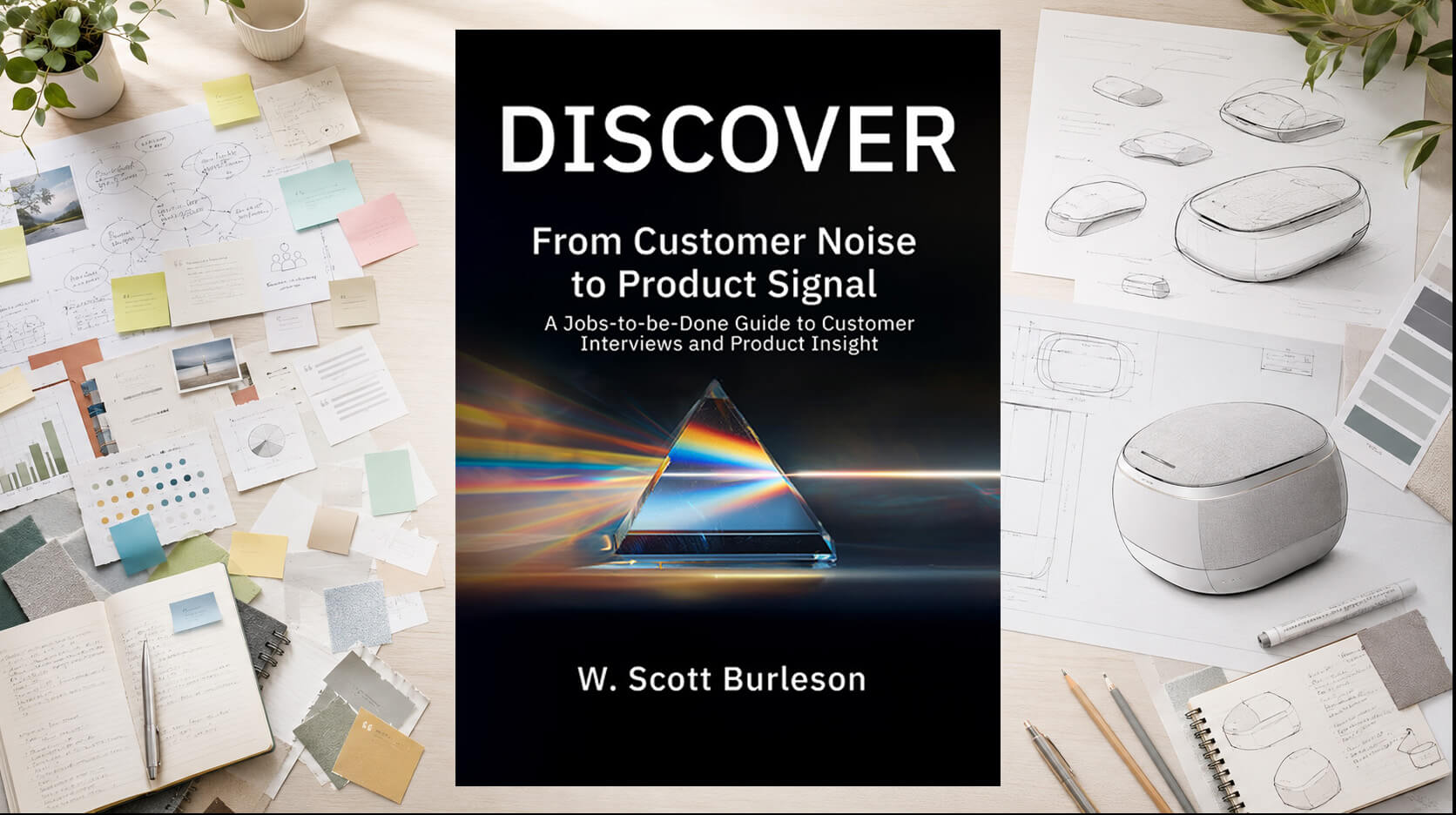 Desk image with book cover